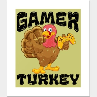 Turkey GAMER Funny Thanksgiving Posters and Art